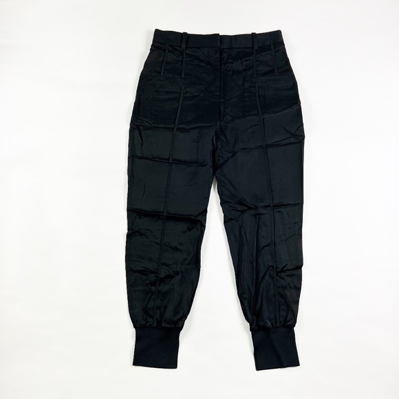 NEW 3.1 Phillip Lim Black Satin Tapered Leg Ankle Cropped...